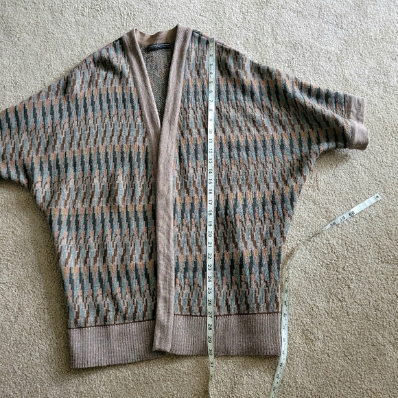 Peruvian Connection Long Multicolor Knit Open Cardigan SZ M - Picture 11 of 12